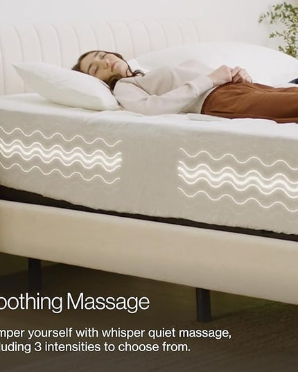 Nectar King Adjustable Base and 12” Mattress - Head & Foot Incline - Medium Firm Gel Memory Foam - Cooling Comfort - Wireless Remote - 3 Massage Settings - 365-Night Mattress Trial & Forever Warranty - LeafyLoom
