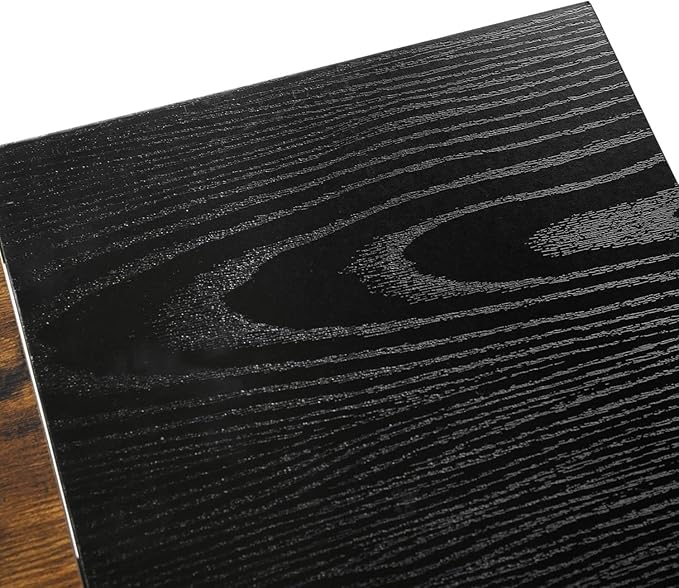 FurnitureR Computer 47.2 inch Rustic Student Laptop Writing Storage Shelves Space Saving, Simple Style PC Home Office Desk, L47.2 x W18.9 x H29.1, Black,Brown - LeafyLoom