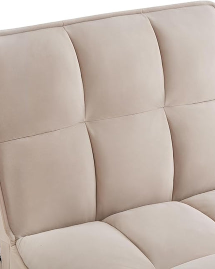 4 in 1 Convertible Sleeper Chair Bed-25" Recliner Pull Out Sofa Bed, Small Futon Couch, Lazy Single Armchair for Temperory Sleeping Gaming Office Napping, Chaise Lounge Sofa for Living Room Bedroom - LeafyLoom
