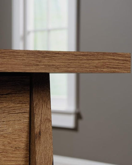 Sauder Trestle Executive Trestle Desk, Vintage Oak finish - LeafyLoom