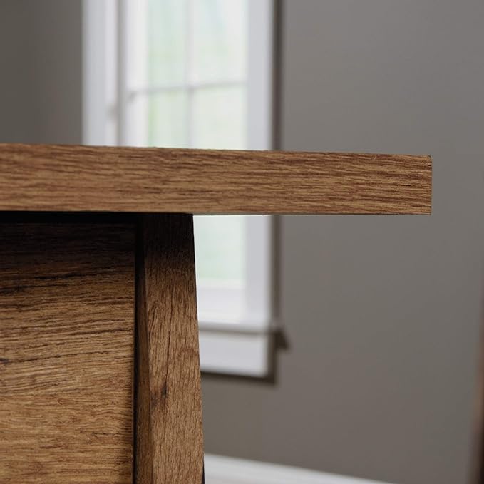 Sauder Trestle Executive Trestle Desk, Vintage Oak finish - LeafyLoom