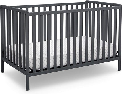 Delta Children Heartland 4-in-1 Convertible Crib - Greenguard Gold Certified, Charcoal Grey - LeafyLoom
