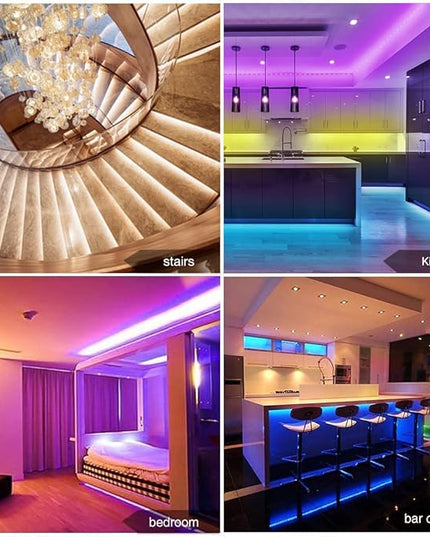 phopollo 65.6FT Led Lights for Bedroom, 5050 Color Changing Led Strip Lights with 44-Key Remote and 12v Power Supply, Led Lights Strip for Home Decoration. Phopollo