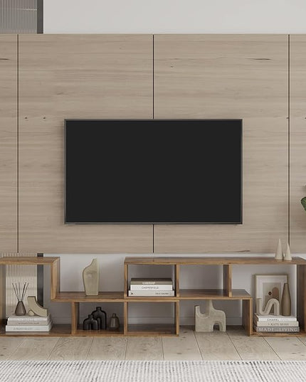 NicBex TV Stand for 50 Inch Double L-Shaped Oak TV Stand Storage Console Table for Living Room,Bedroom,41.34 Inch,Oak - LeafyLoom