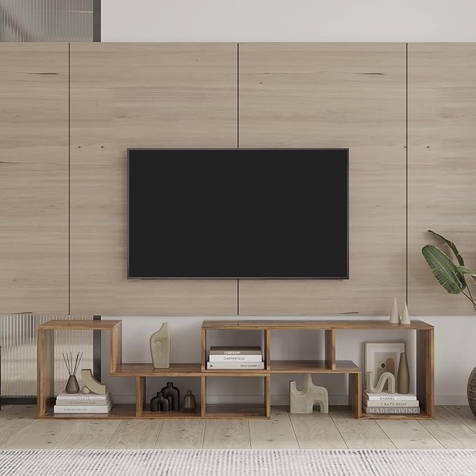 NicBex TV Stand for 50 Inch Double L-Shaped Oak TV Stand Storage Console Table for Living Room,Bedroom,41.34 Inch,Oak - LeafyLoom