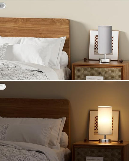 Small Table Lamp for Bedroom - Bedside Lamps for Night Stands, Minimalist Nightstand Light Lamp, Desk Lamps for Reading Room, Kids Room, Living Room, Office, Dorm - LeafyLoom