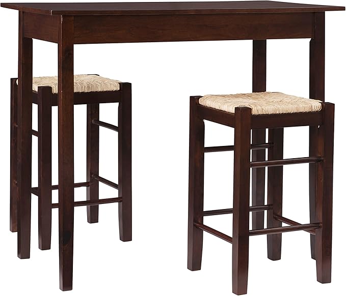 Linon Tavern Three Piece Counter Set, Espresso - LeafyLoom