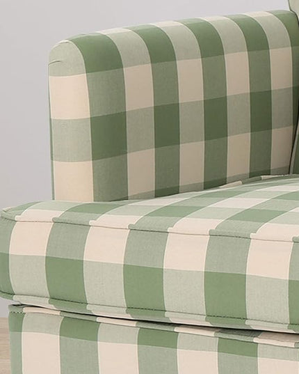 GDFStudio Tufted Fabric Club Chair, Green Checkerboard - LeafyLoom