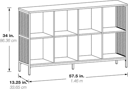 OSP Home Furnishings Ace Contemporary Modern Storage Cube Bookcase, 8 Cubes, White Finish - LeafyLoom