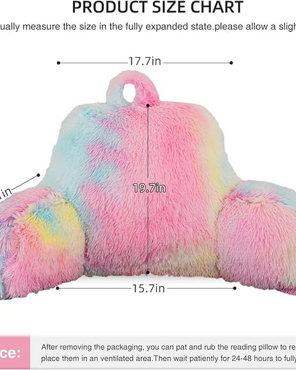 Aimuan Reading Pillow Bed Rest Wedge Large Adult Backrest Pillow with Arms Back Support for Sitting Up in Bed Cushion Incline Rest Sleeping Snoring Pillow, Light-Pink, Large - LeafyLoom