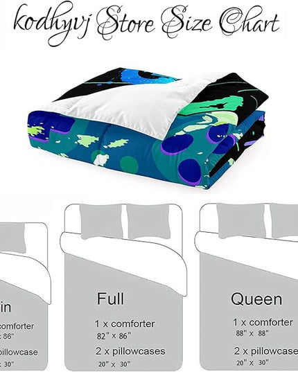 Game Comforter Set Video Gaming Bedding Sets Gamer Room Decor Queen Size Colorful Black Gamepad Soft Game Bedding Set for Boys Teen 1 Comforter and 2 Pillowcases - LeafyLoom