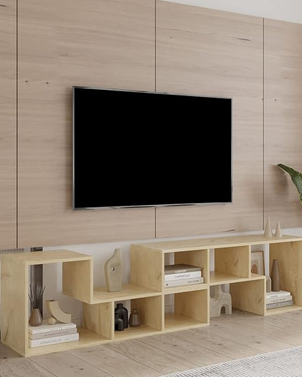 NicBex TV Stand for 50 Inch Double L-Shaped Oak TV Stand Storage Console Table for Living Room,Bedroom,41.34 Inch,Natural - LeafyLoom