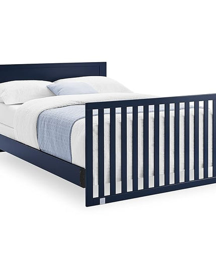 Delta Children babyGap Oxford 6-in-1 Convertible Crib + Brannan Bear Bookcase with Bins + Brannan Bear Wall Shelf with 4 Hooks, Navy/Natural (Bundle) - LeafyLoom