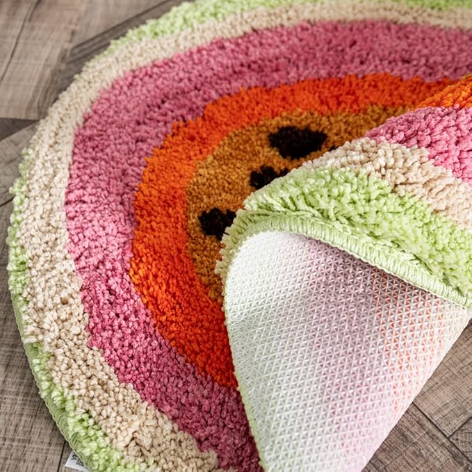 Passion Fruit Shaped Rug Fruits Bath Mat Area Rug Non-Slip Bathroom Door Mat for Bedroom Bathroom Kitchen Cartoon Area Rug for Bathroom Soft Bathmat Home Decor (18.5x25.6in) - LeafyLoom