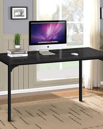 HealSmart Home Office Computer Desk Ideal for Work Study, Writing, or Gaming Size, Thickened 47 Inches, Black - LeafyLoom