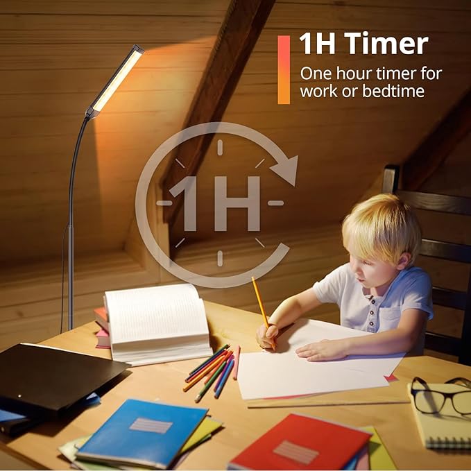 LED Floor Lamp with Remote Control, Reading Lamps Floor Standing [USB Plug with Adapter] LED Floor Light with 120 LEDs with 3 Color Temperature 3000K 4500K 6000K & 5 Levels of Brightness - LeafyLoom