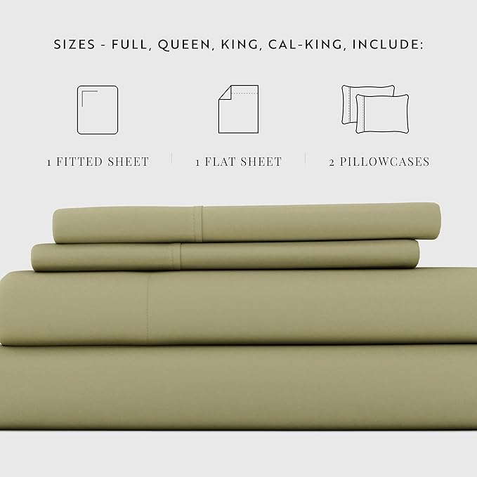 Linen Market Bed Sheets for King Size Bed (Sage) - Sleep Better Than Ever with These Soft and Cooling King Sheets - Deep Pocket Fits 16" Thick Beds - 4 Piece King Sheet Set - LeafyLoom