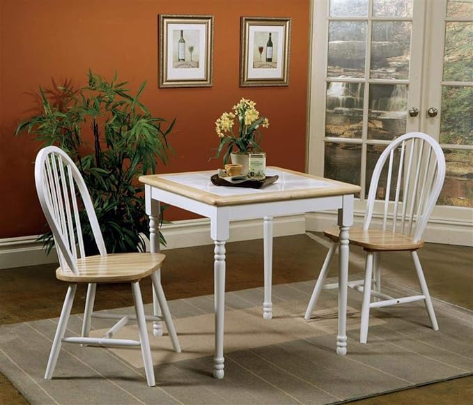 COASTER Hesperia Windsor Dining Side Chairs Natural Brown and White (Set of 4) - LeafyLoom