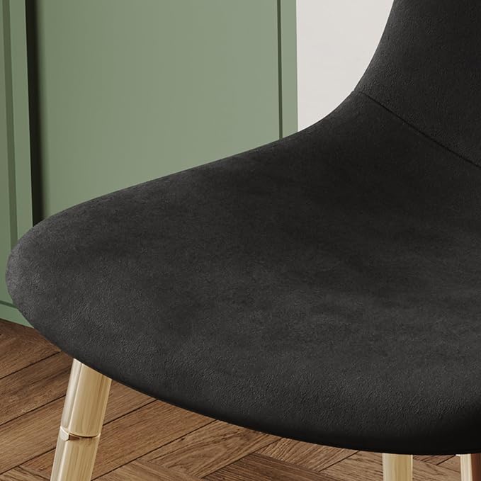 NicBex Haerin-SD-00339-LWJ Dining Chairs, 17.7"x19.7"x34.3", Black and Gold - LeafyLoom