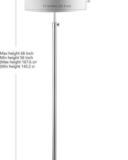 JONATHAN Y JYL3022C June 65" Adjustable Metal/Marble LED Floor Lamp, Modern, Contemporary, Elegant, Glam, Office, Living Room, Family Room, Dining Room, Bedroom, Hallway, Foyer, Chrome - LeafyLoom