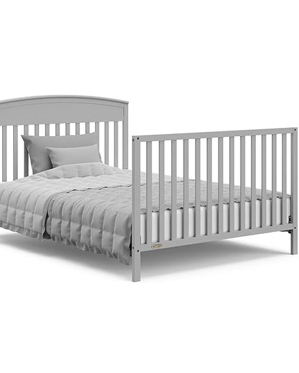 Graco Benton 5-in-1 Convertible Crib (Pebble Gray) – GREENGUARD Gold Certified, Converts from Baby Crib to Toddler Bed, Daybed and Full-Size Bed, Fits Standard Full-Size Crib Mattress - LeafyLoom