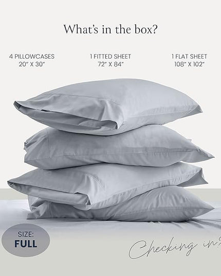 BELADOR Silky Soft Full Sheet Set - Luxury 6 Piece Bed Sheets for Full Size Bed, Secure-Fit Deep Pocket Sheets with Elastic, Breathable Hotel Sheets and Pillowcase Set, Wrinkle Free Oeko-TEX Sheets - LeafyLoom