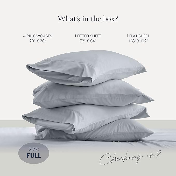 BELADOR Silky Soft Full Sheet Set - Luxury 6 Piece Bed Sheets for Full Size Bed, Secure-Fit Deep Pocket Sheets with Elastic, Breathable Hotel Sheets and Pillowcase Set, Wrinkle Free Oeko-TEX Sheets - LeafyLoom