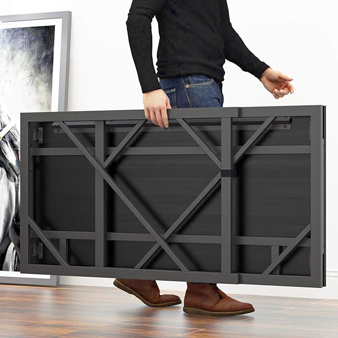 Elephance Folding Desk Writing Computer Desk for Home Office, No-Assembly Study Office Desk Foldable Table for Small Spaces - LeafyLoom