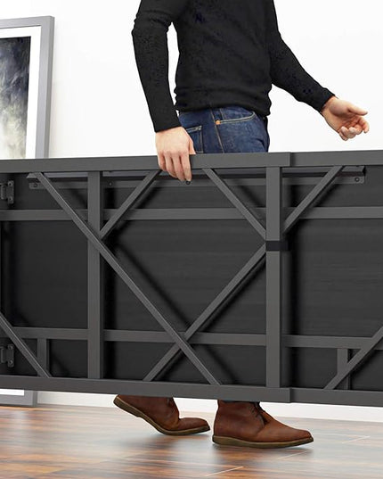 Elephance 40" Folding Computer Desk No Assembly Needed Foldable Small Home Office Desk Study Writing Desk Gaming Table for Small Space - LeafyLoom