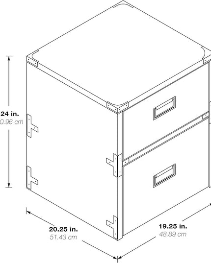OSP Home Furnishings Wellington 2-Drawer File Cabinet, White - LeafyLoom