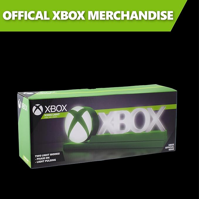 Paladone Green Xbox Icons Light, Dynamic Phasing and Pulsing Light Modes, Officially Licensed Gaming Setup Accessories, 11.8" - LeafyLoom