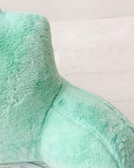 Aimuan Reading Pillow Bed Rest Pillow with Arms Rabbit Fur Cushion for Adults Teens Incline Rest Sitting up & Sleeping Snoring Pillow with Pregnancy Lumbar Back Support (Standard, Green) - LeafyLoom