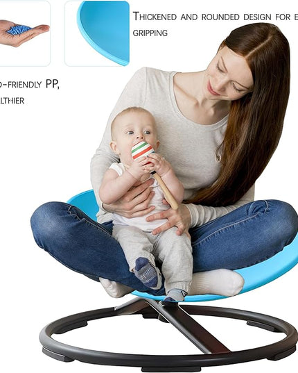 Autism Kids Swivel Chair,Sensory Spinning Chair for Kids,Toddler Spinner seat Carousel Spin Sensory Chair for Kids,Training Body Coordination,Metal Base Non Slip Safer (Red) - LeafyLoom