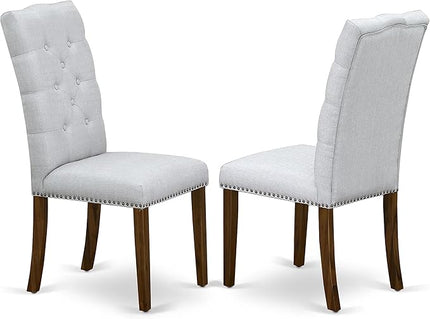 East West Furniture ANEL3-AWA-05 Antique 3 Piece Dining Set for Small Spaces Consist of a Round Kitchen Table with Pedestal and 2 Parson Chairs, 36x36 Inch - LeafyLoom