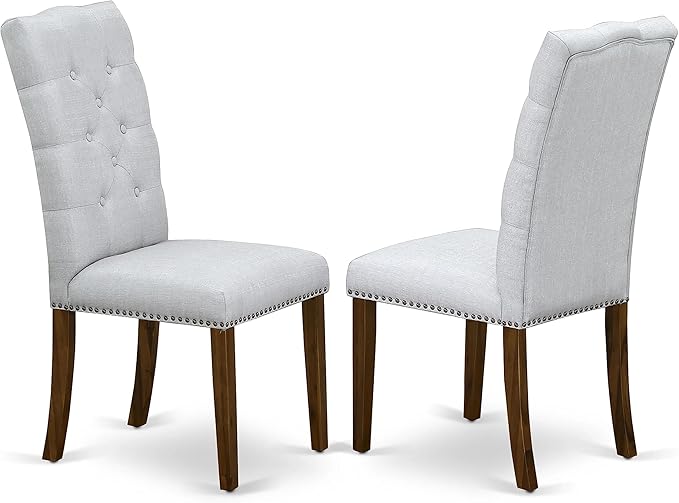 East West Furniture ANEL3-AWA-05 Antique 3 Piece Dining Set for Small Spaces Consist of a Round Kitchen Table with Pedestal and 2 Parson Chairs, 36x36 Inch - LeafyLoom