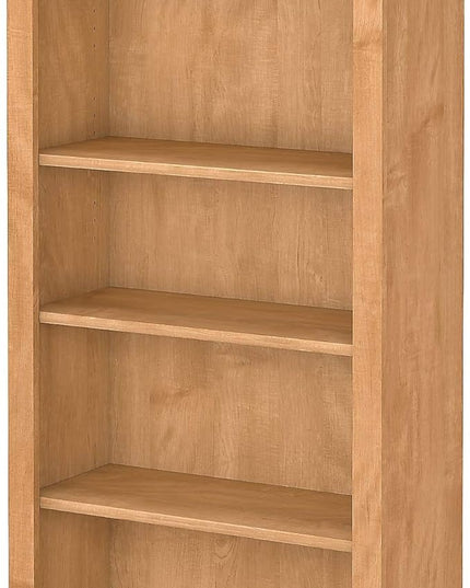Bush Furniture WC81465 Tall 5 Shelf Bookcase | Large Open Bookshelf | Display Cabinet for Library, Living Room, and Home Office, 30W x 13D x 65H, Maple Cross - LeafyLoom