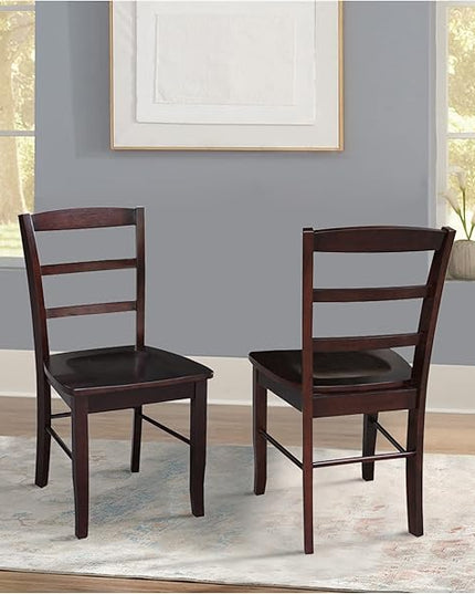 International Concepts Madrid Ladder Back Chair, Java, Rich Mocha - LeafyLoom