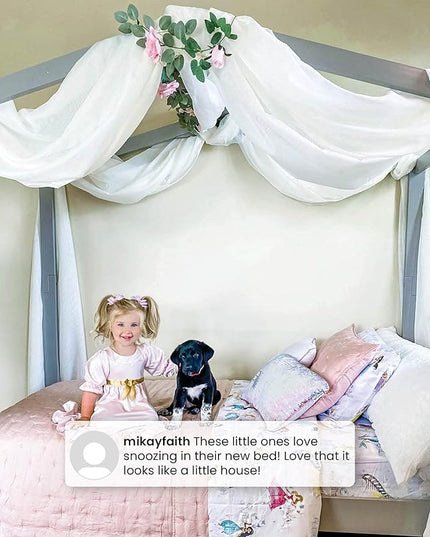 Delta Children Poppy House Wood Twin Bed, Platform Bed - No Box Spring Needed, Grey - LeafyLoom