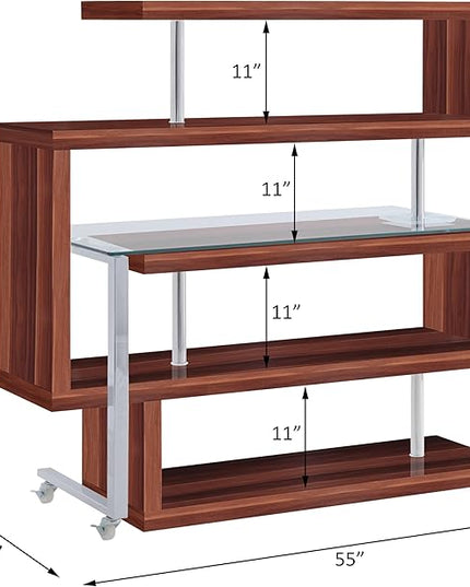 NicBex Kimberly-DW-00026-LWJ Home Office Desks, 55"x24"x54", Walnut - LeafyLoom