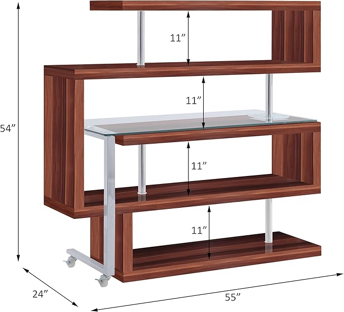 NicBex Kimberly-DW-00026-LWJ Home Office Desks, 55"x24"x54", Walnut - LeafyLoom