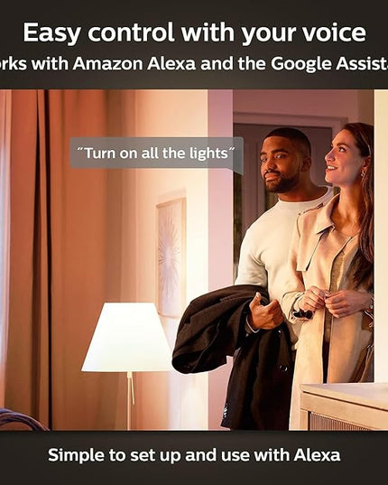 Philips Hue Smart 40W B39 Candle-Shaped LED Bulb - Soft Warm White Light - 2 Pack - 450LM - E12 - Indoor - Control with Hue App - Works with Alexa, Google Assistant and Apple Homekit PhilipsHue