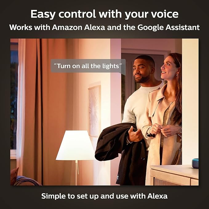 Philips Hue Smart 40W B39 Candle-Shaped LED Bulb - Soft Warm White Light - 2 Pack - 450LM - E12 - Indoor - Control with Hue App - Works with Alexa, Google Assistant and Apple Homekit PhilipsHue