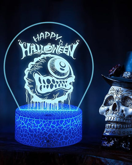 Halloween Decorations Limited Edition Scary Eyeball Decoration Indoor, Desk Visual 3D Lamp Night Light with Remote, Multiple Colour & Flashing Modes and Brightness Adjusted - LeafyLoom