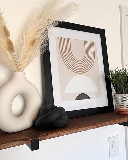 Wooden Knot for Coffee Table Decor Shelf Decor Boho Home Decor Statues, Modern Farmhouse Bookshelf Decorative Objects Wood Chain Link for Living Room- Black - LeafyLoom