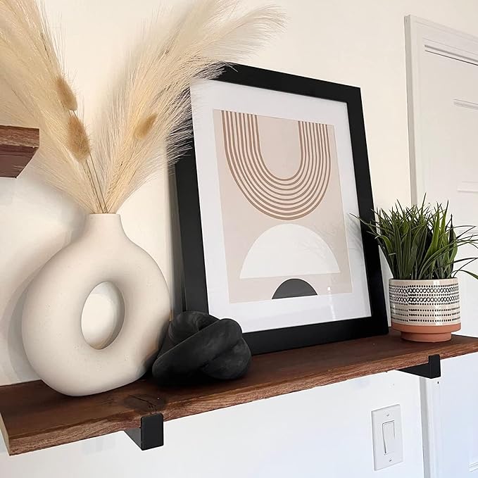 Wooden Knot for Coffee Table Decor Shelf Decor Boho Home Decor Statues, Modern Farmhouse Bookshelf Decorative Objects Wood Chain Link for Living Room- Black - LeafyLoom