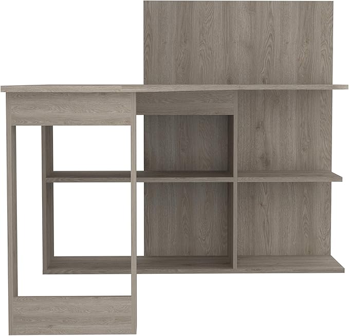 NicBex Kimberly-DW-00207-LWJ Home Office Desks, 51.7"x47.2"x43.3", Light Gray-1 - LeafyLoom