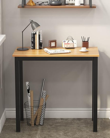 sogesfurniture Computer Office Desk Computer Table with BIFMA Certification Sturdy Office Desk Writing Desk,Teak&Black,BHUS-AC3BB-8040 - LeafyLoom