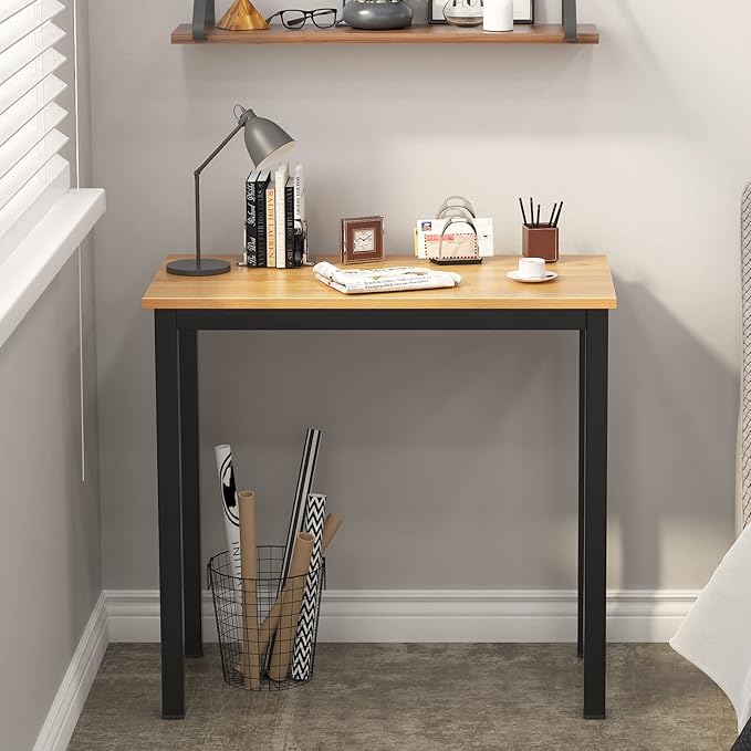 sogesfurniture Computer Office Desk Computer Table with BIFMA Certification Sturdy Office Desk Writing Desk,Teak&Black,BHUS-AC3BB-8040 - LeafyLoom