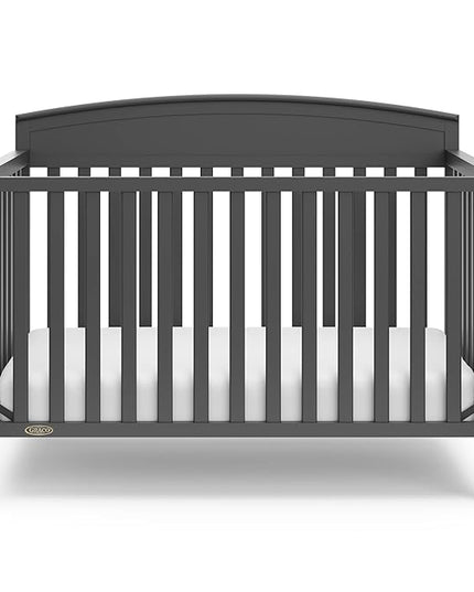 Graco Benton 5-in-1 Convertible Crib (Gray) – GREENGUARD Gold Certified, Converts from Baby Crib to Toddler Bed, Daybed and Full-Size Bed, Fits Standard Full-Size Crib Mattress - LeafyLoom