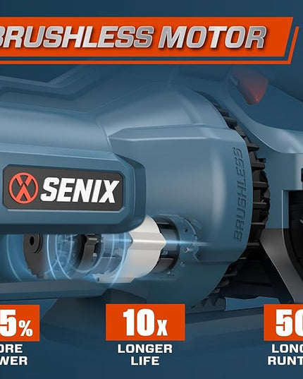 SENIX X6 60 Volt Max* Handheld Cordless Leaf Blower, Up to 810 CFM and 170 MPH, Variable Speed, Cruise Control, Lightweight, includes 4.0 Ah Battery and 3 Amp Charger (BLAX6-M1) - LeafyLoom